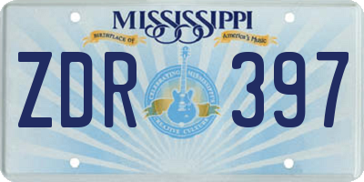 MS license plate ZDR397