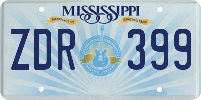 MS license plate ZDR399