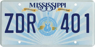 MS license plate ZDR401