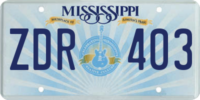 MS license plate ZDR403