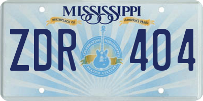 MS license plate ZDR404