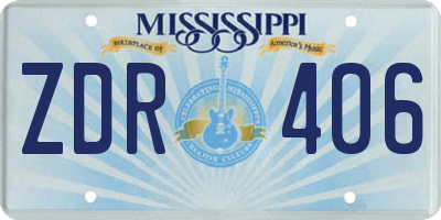 MS license plate ZDR406