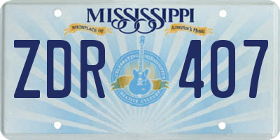 MS license plate ZDR407