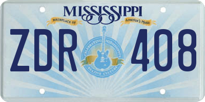 MS license plate ZDR408