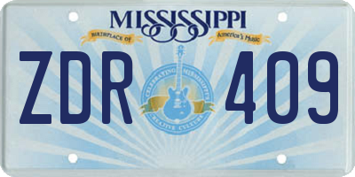 MS license plate ZDR409