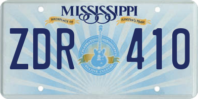 MS license plate ZDR410