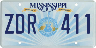 MS license plate ZDR411