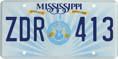 MS license plate ZDR413