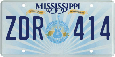 MS license plate ZDR414