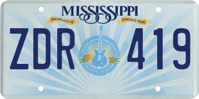 MS license plate ZDR419