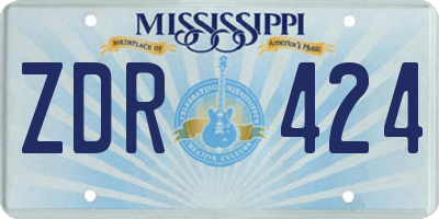MS license plate ZDR424