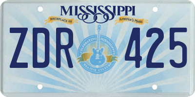 MS license plate ZDR425