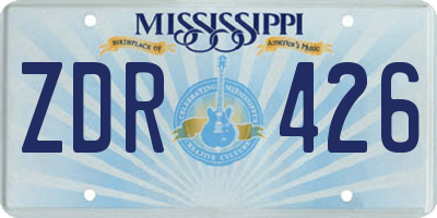 MS license plate ZDR426