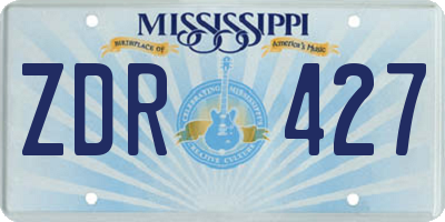 MS license plate ZDR427