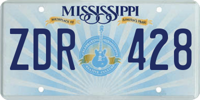 MS license plate ZDR428