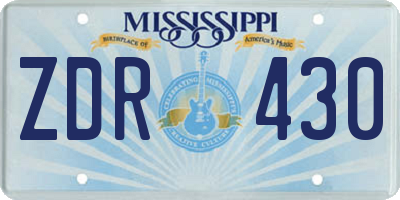 MS license plate ZDR430