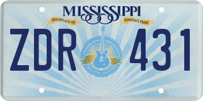 MS license plate ZDR431