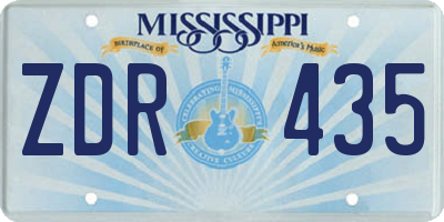 MS license plate ZDR435