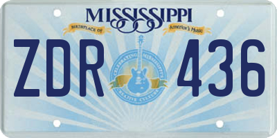 MS license plate ZDR436