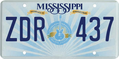 MS license plate ZDR437