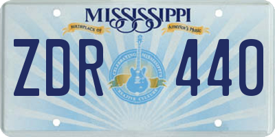 MS license plate ZDR440