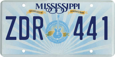 MS license plate ZDR441