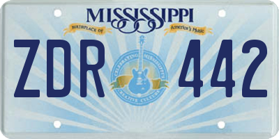 MS license plate ZDR442