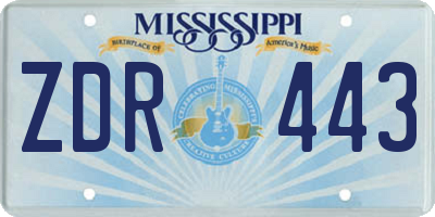 MS license plate ZDR443