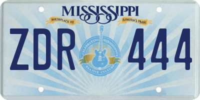 MS license plate ZDR444