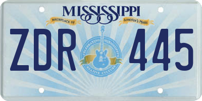 MS license plate ZDR445