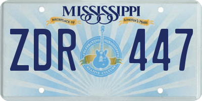 MS license plate ZDR447