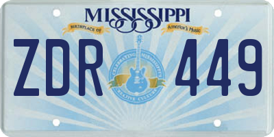 MS license plate ZDR449