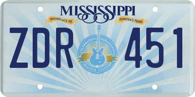 MS license plate ZDR451