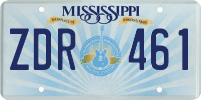 MS license plate ZDR461