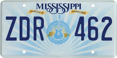 MS license plate ZDR462