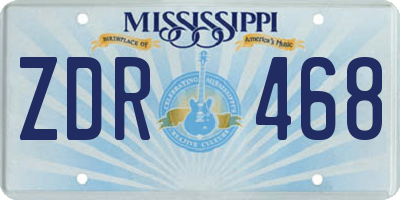 MS license plate ZDR468