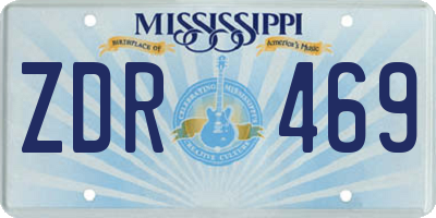 MS license plate ZDR469