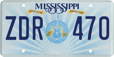 MS license plate ZDR470