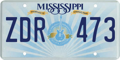 MS license plate ZDR473