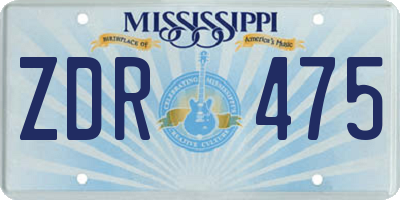 MS license plate ZDR475