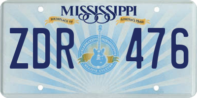 MS license plate ZDR476