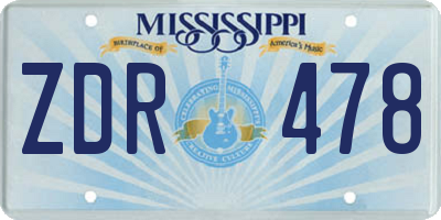 MS license plate ZDR478