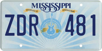 MS license plate ZDR481