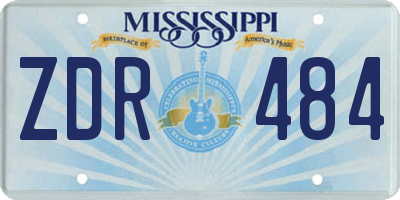 MS license plate ZDR484