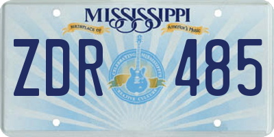 MS license plate ZDR485