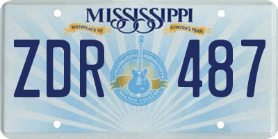 MS license plate ZDR487