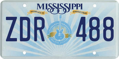 MS license plate ZDR488