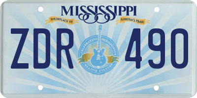 MS license plate ZDR490