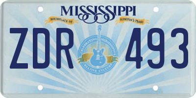 MS license plate ZDR493