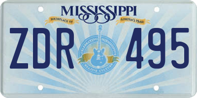 MS license plate ZDR495